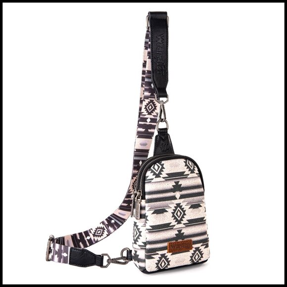 Handbags - Cotton Canvas Crossbody Sling Bag with Adjustable Strap, 3 Compartments